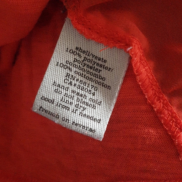 Ecote Orange Sheer Front Top with Navy Detail - Picture 8 of 10